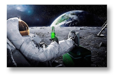 Foto 5 | Cuadro Astronauta Cerveza Para Recamara, Sala Oficina Grande