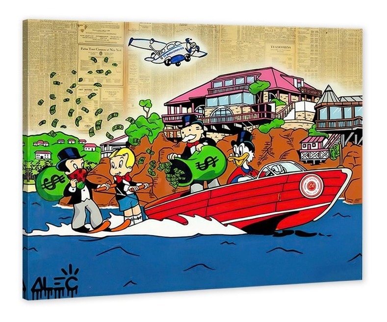 Cuadro Decorativo Alec Monopoly Lancha Del Dinero, Recamara