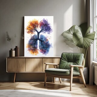 Foto 2 | Cuadro Paisaje Arbol Pulmones Colorido 90x60cm.