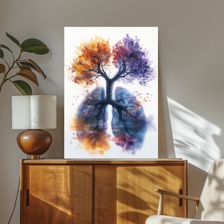 Foto 4 | Cuadro Paisaje Arbol Pulmones Colorido 90x60cm.