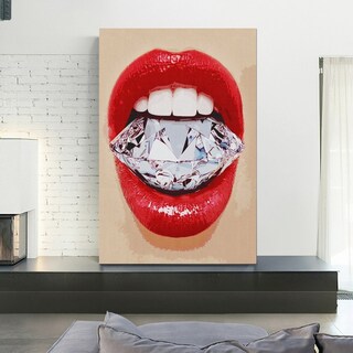 Foto 3 | Cuadro Arte Moderno Canvas Labios Con Diamante Alta Calidad Color Multicolor Armazón Bastidor