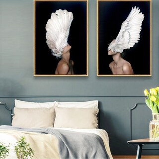 Foto 3 | Cuadros Modernos Alas Mujeres En Canvas Opción De Marco Color Multicolor Armazón Bastidor