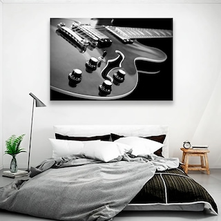 Foto 1 | Cuadro Decorativo Musica Canvas Guitarra Electrica Clasica Color Blanco Y Negro