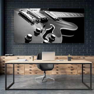 Foto 5 | Cuadro Decorativo Musica Canvas Guitarra Electrica Clasica Color Blanco Y Negro
