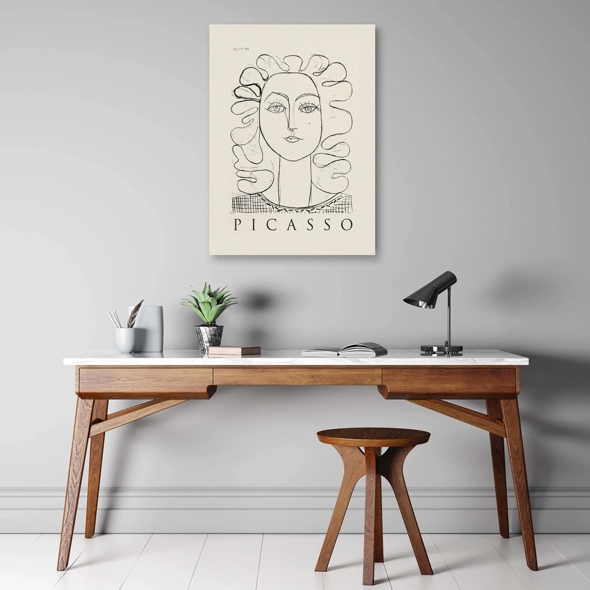 Cuadros Picasso Abstractos Minimalista Modernos Canvas Museo Color Francoise Gilot Woman Face Armazón Bastidor De Mader