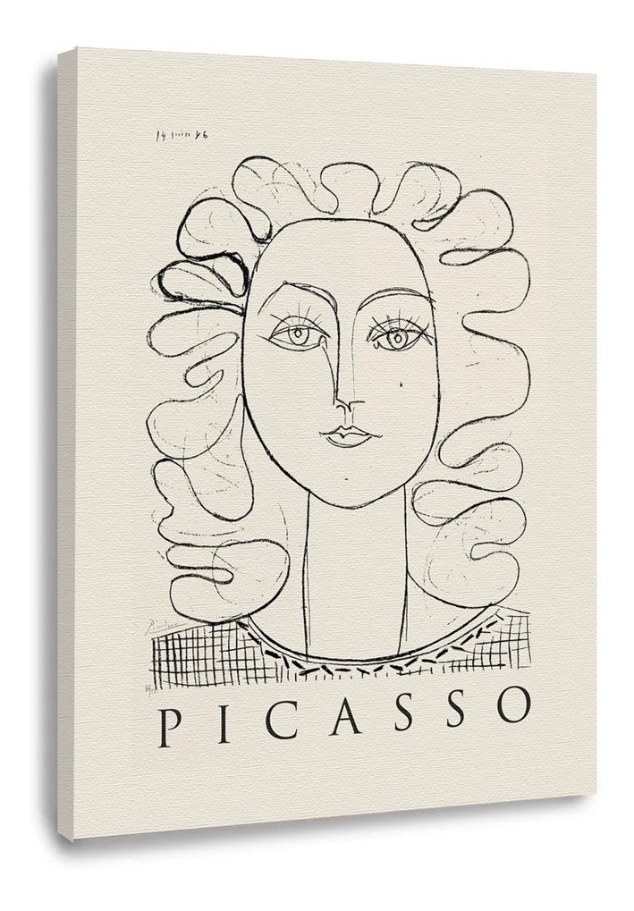 Foto 3 pulgar | Cuadros Picasso Abstractos Minimalista Modernos Canvas Museo Color Francoise Gilot Woman Face Armazón Bastidor De Mader