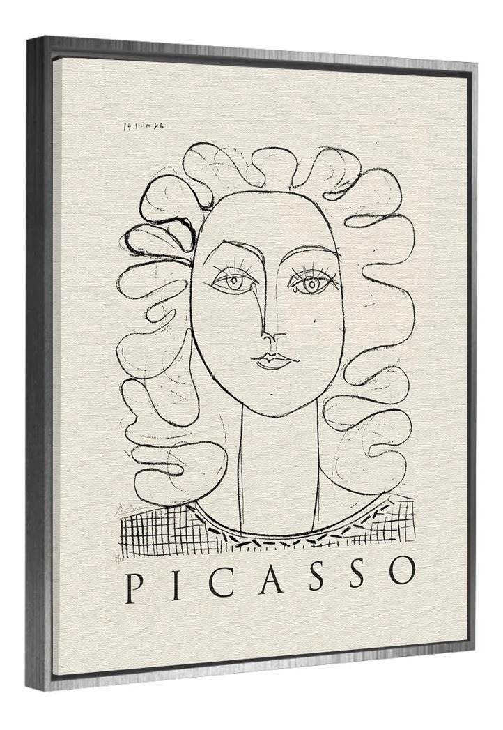 Foto 4 pulgar | Cuadros Picasso Abstractos Minimalista Modernos Canvas Museo Color Francoise Gilot Woman Face Armazón Bastidor De Mader