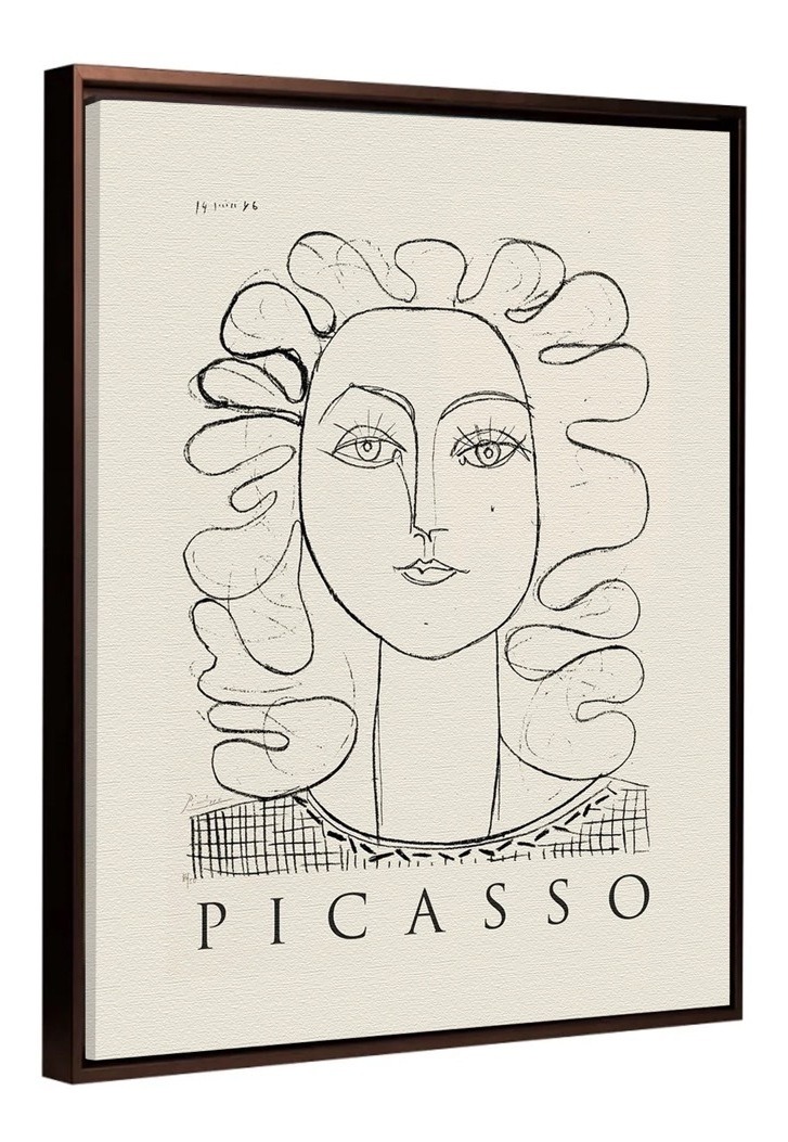Foto 5 pulgar | Cuadros Picasso Abstractos Minimalista Modernos Canvas Museo Color Francoise Gilot Woman Face Armazón Bastidor De Mader