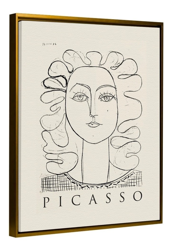 Foto 6 pulgar | Cuadros Picasso Abstractos Minimalista Modernos Canvas Museo Color Francoise Gilot Woman Face Armazón Bastidor De Mader