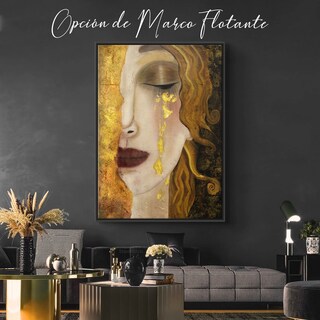 Foto 4 | Cuadro Lienzo Canvas Grueso Lagrimas De Oro Klimt 70x100 Hd Color Freyas Tears Armazón Bastidor De Madera