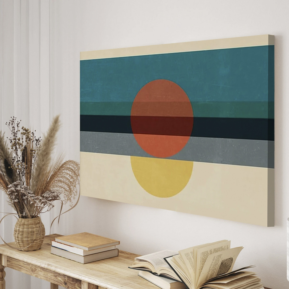 Cuadro Bauhaus Sun Horizont Canvas Moderno Geometric 60x80cm