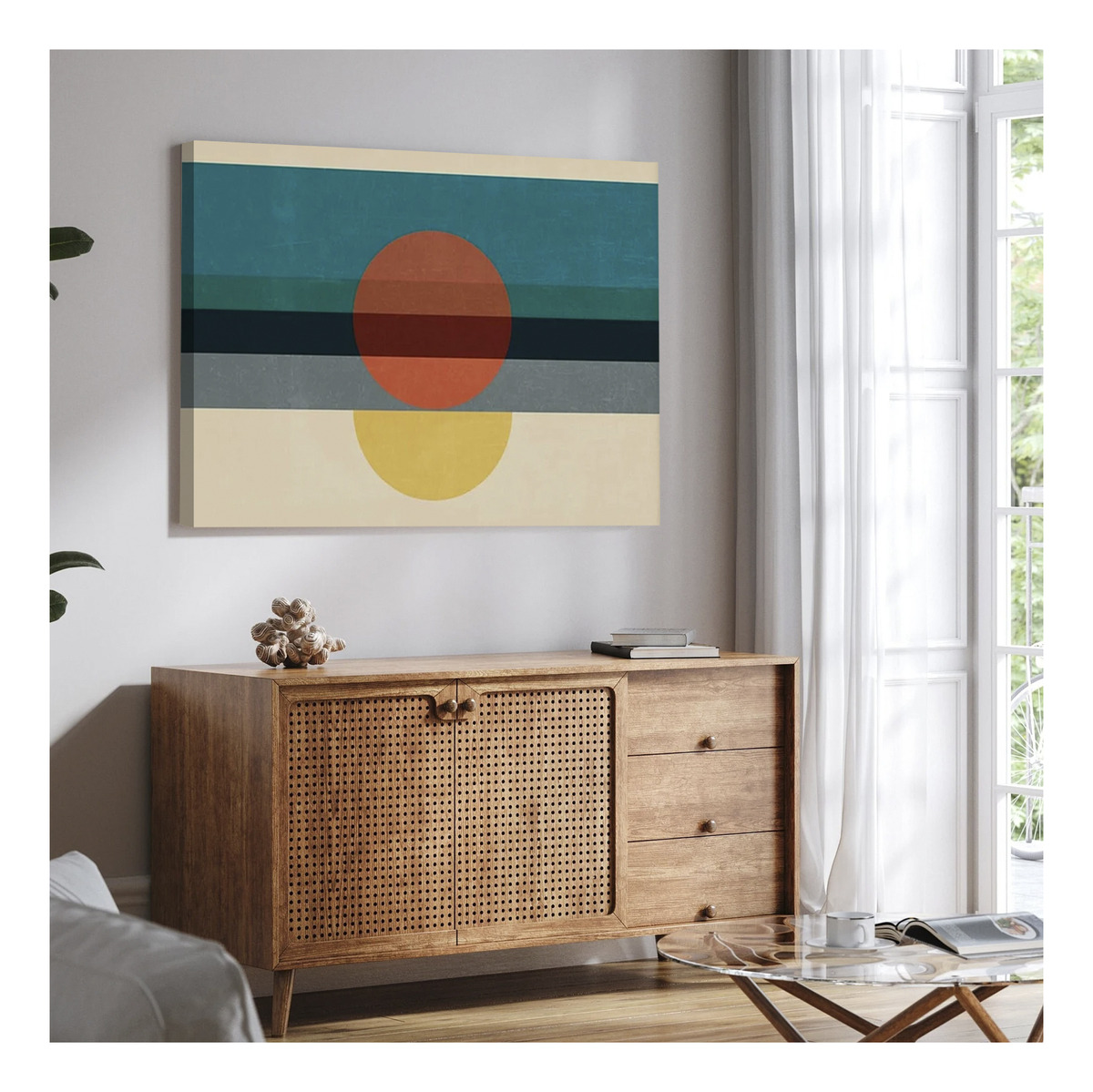 Foto 3 pulgar | Cuadro Bauhaus Sun Horizont Canvas Moderno Geometric 60x80cm