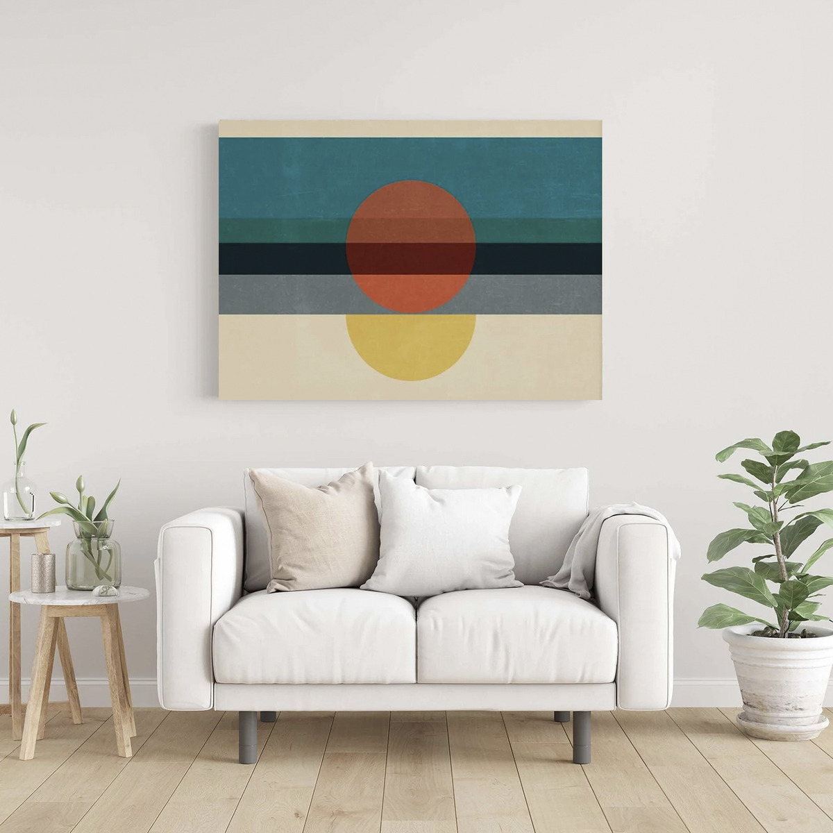 Foto 5 pulgar | Cuadro Bauhaus Sun Horizont Canvas Moderno Geometric 60x80cm