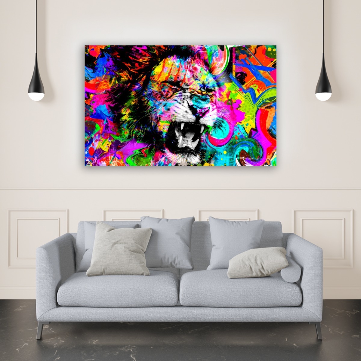 Cuadros Decorativos Abstracto Moderno Animales Colores 4k