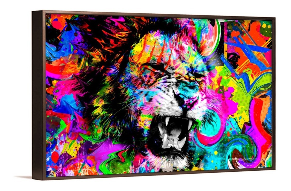 Foto 4 pulgar | Cuadros Decorativos Abstracto Moderno Animales Colores 4k