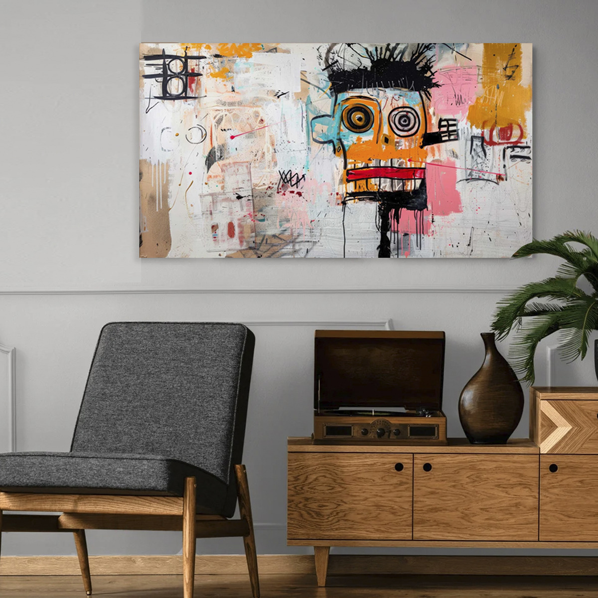 Cuadro Canvas Grafitti Abstracto Basquiat Arte Urbano 100x60