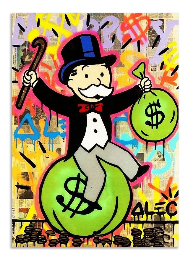 Foto 2 pulgar | Cuadros Alec Monopoly En Canvas Graffiti Art Urban Modernos Color Alec Monopoly Pop Art