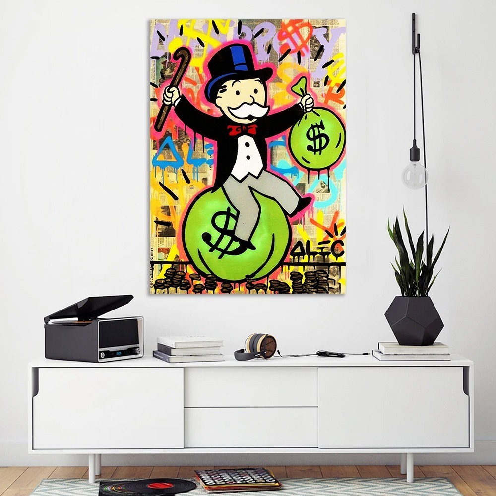 Foto 2 | Cuadros Alec Monopoly En Canvas Graffiti Art Urban Modernos Color Alec Monopoly Pop Art