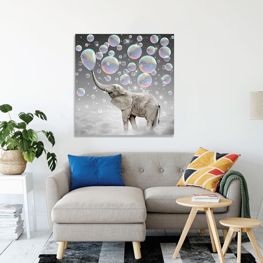 Foto 3 pulgar | Cuadro Elefante Colores Moderno En Lienzo Canvas Envío Grati