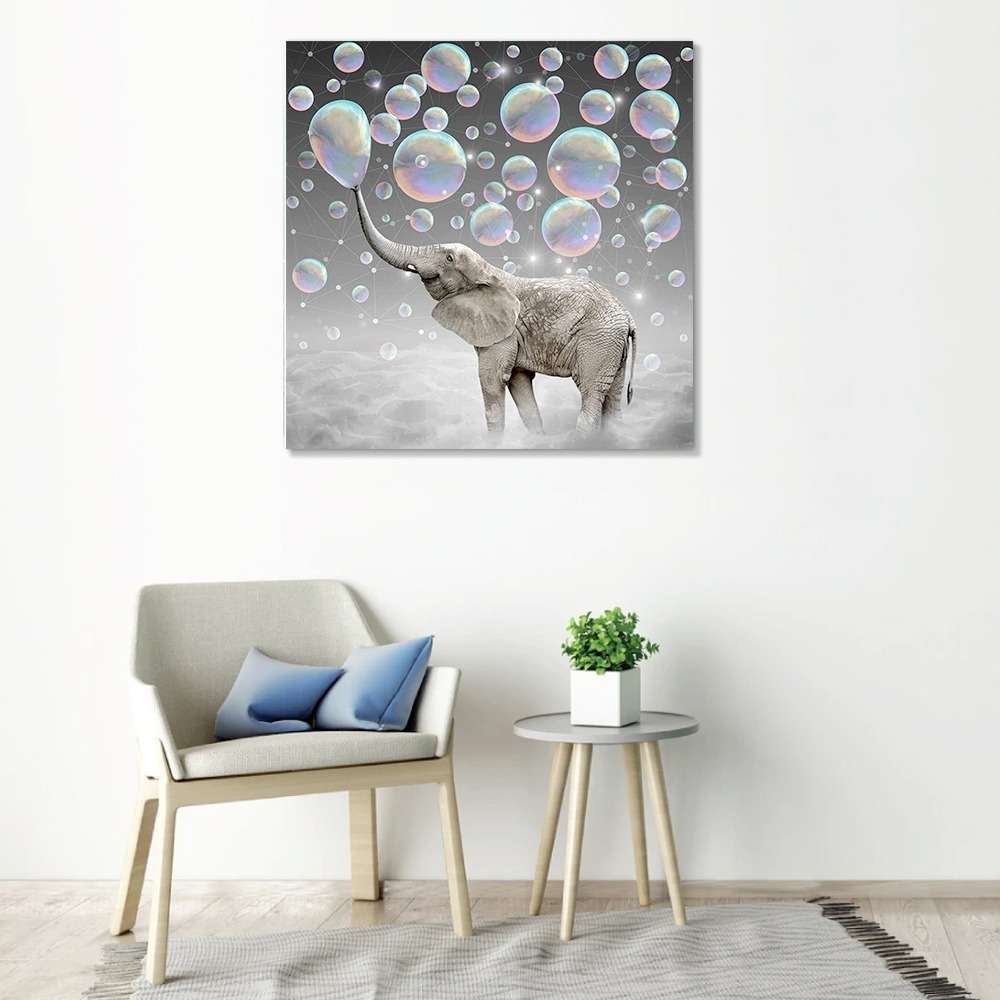 Foto 5 pulgar | Cuadro Elefante Colores Moderno En Lienzo Canvas Envío Grati
