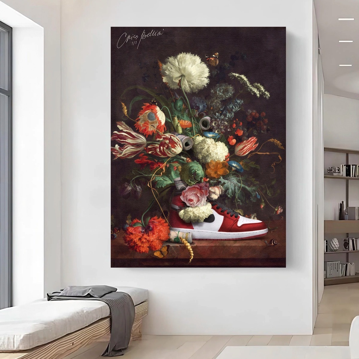 Foto 2 pulgar | Tenis Nike Sneakers Flora Cuadros Canvas Hd 130x90 Premium