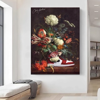 Foto 1 | Tenis Nike Sneakers Flora Cuadros Canvas Hd 130x90 Premium