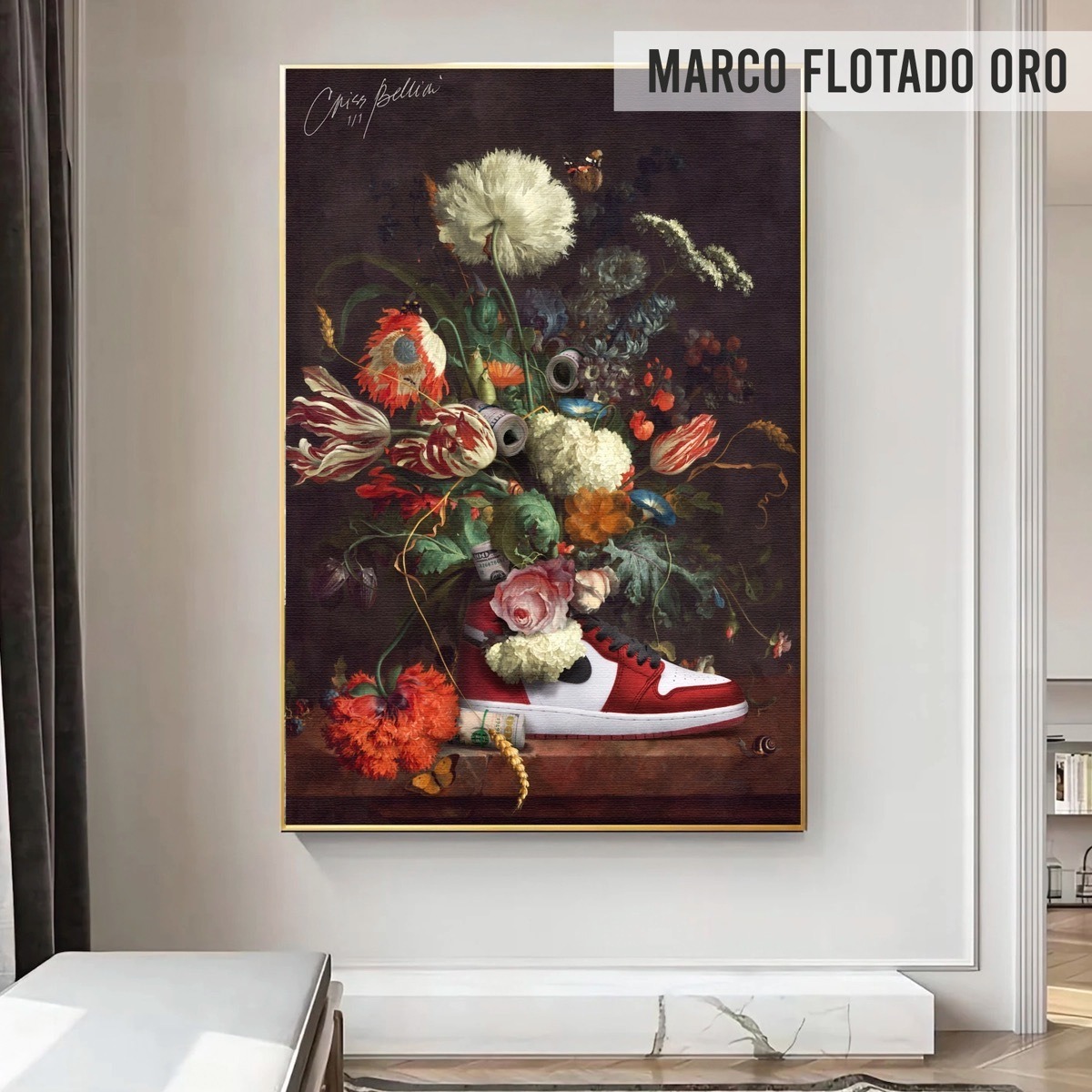 Foto 5 | Tenis Nike Sneakers Flora Cuadros Canvas Hd 130x90 Premium
