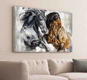 Foto 1 | Cuadros De Caballos Elegantes En Canvas Grueso Galería