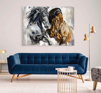 Foto 2 | Cuadros De Caballos Elegantes En Canvas Grueso Galería