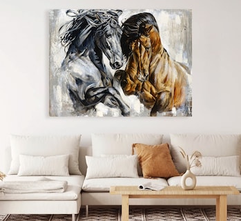 Foto 3 | Cuadros De Caballos Elegantes En Canvas Grueso Galería