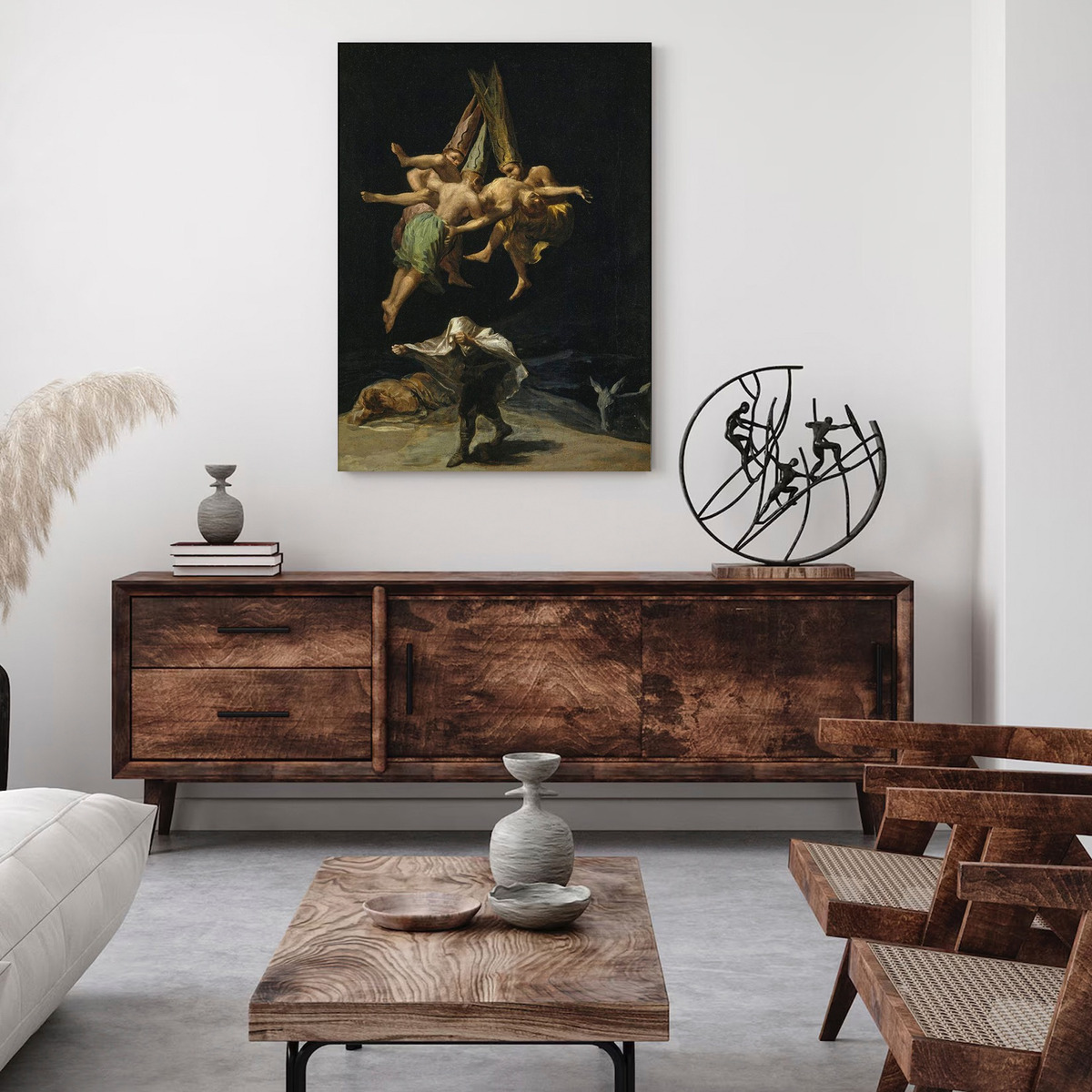 Foto 2 | El Vuelo De Las Brujas Francisco De Goya Cuadro Canvas Arte