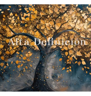 Foto 2 | Cuadro Árbol Dorado Flores Blancas Hd Canvas Grueso 110x70cm