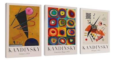 Foto 1 | Set 3 Cuadros Kandinsky Arte Abstracto Bauhaus Canvas Grueso