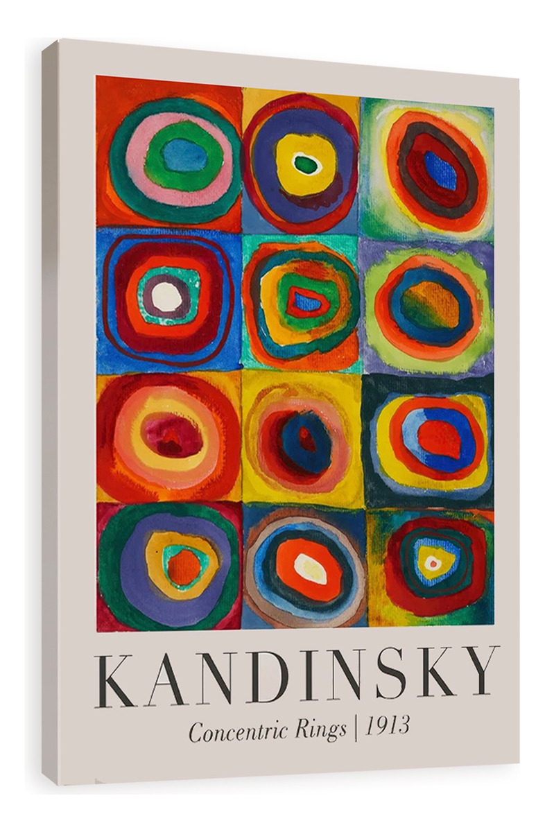 Foto 5 pulgar | Set 3 Cuadros Kandinsky Arte Abstracto Bauhaus Canvas Grueso