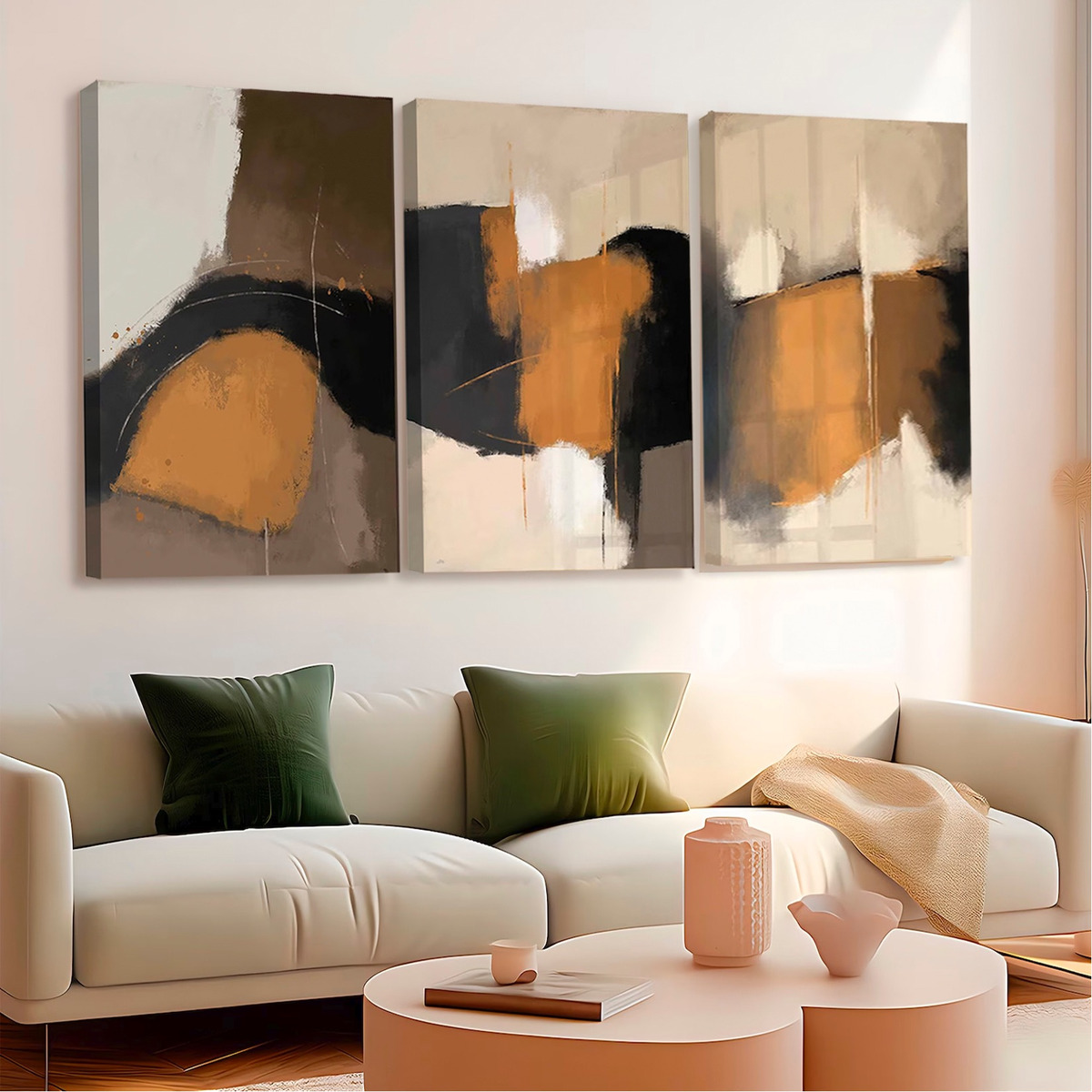 Set Cuadros Moderno Minimalista Abstracto Grande Canvas Lujo