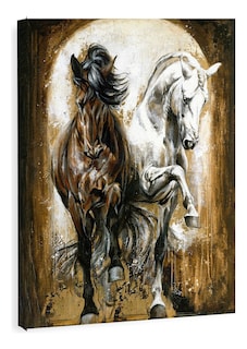 Foto 2 | Cuadros De Caballos Elegantes En Canvas Grueso Galería Color Hermanos Armazón Bastidor