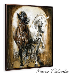 Foto 3 | Cuadros De Caballos Elegantes En Canvas Grueso Galería Color Hermanos Armazón Bastidor
