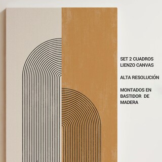 Foto 4 | Cuadros Bauhaus Amarillo Boho Geometrico Minimalist Canvas