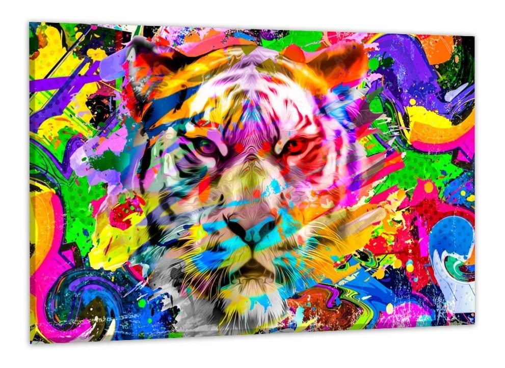 Cuadros Decorativos Abstracto Moderno Animales Colores 4k