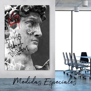 Foto 5 | Cuadro Estatua Ángel Dioses Griegos Graffiti Canvas 90x60 Cm