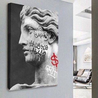 Foto 2 | Cuadro Estatua Ángel Moderno Graffiti Grande Canvas 140x90cm