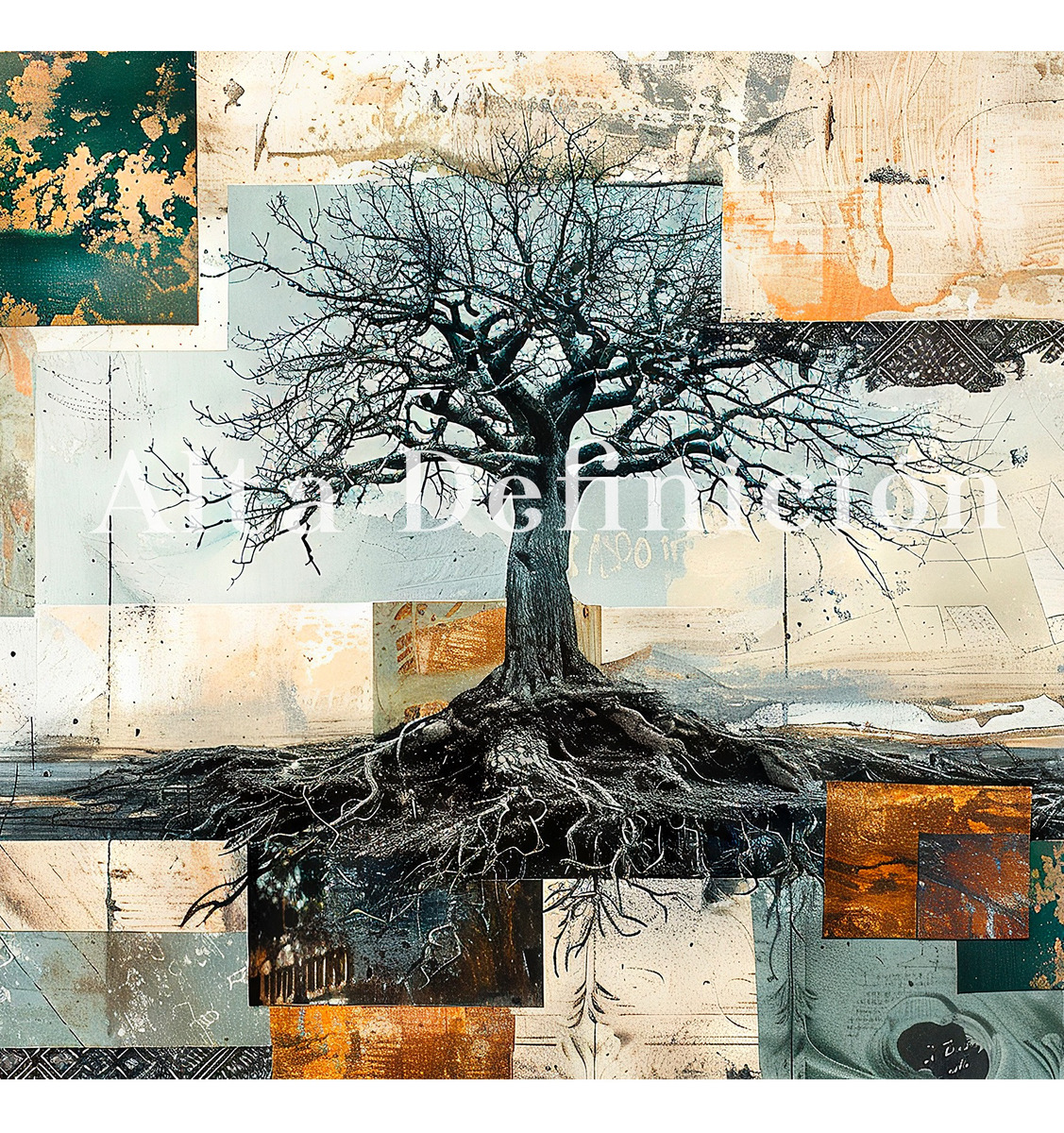Foto 2 | Cuadro Árbol Dorado Flores Blancas Hd Canvas Grueso 110x70cm