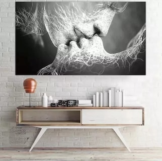 Foto 2 | Cuadro Decorativo Moderno Minimalista Beso Abstracto Canvas