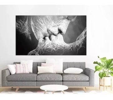 Foto 4 | Cuadro Decorativo Moderno Minimalista Beso Abstracto Canvas
