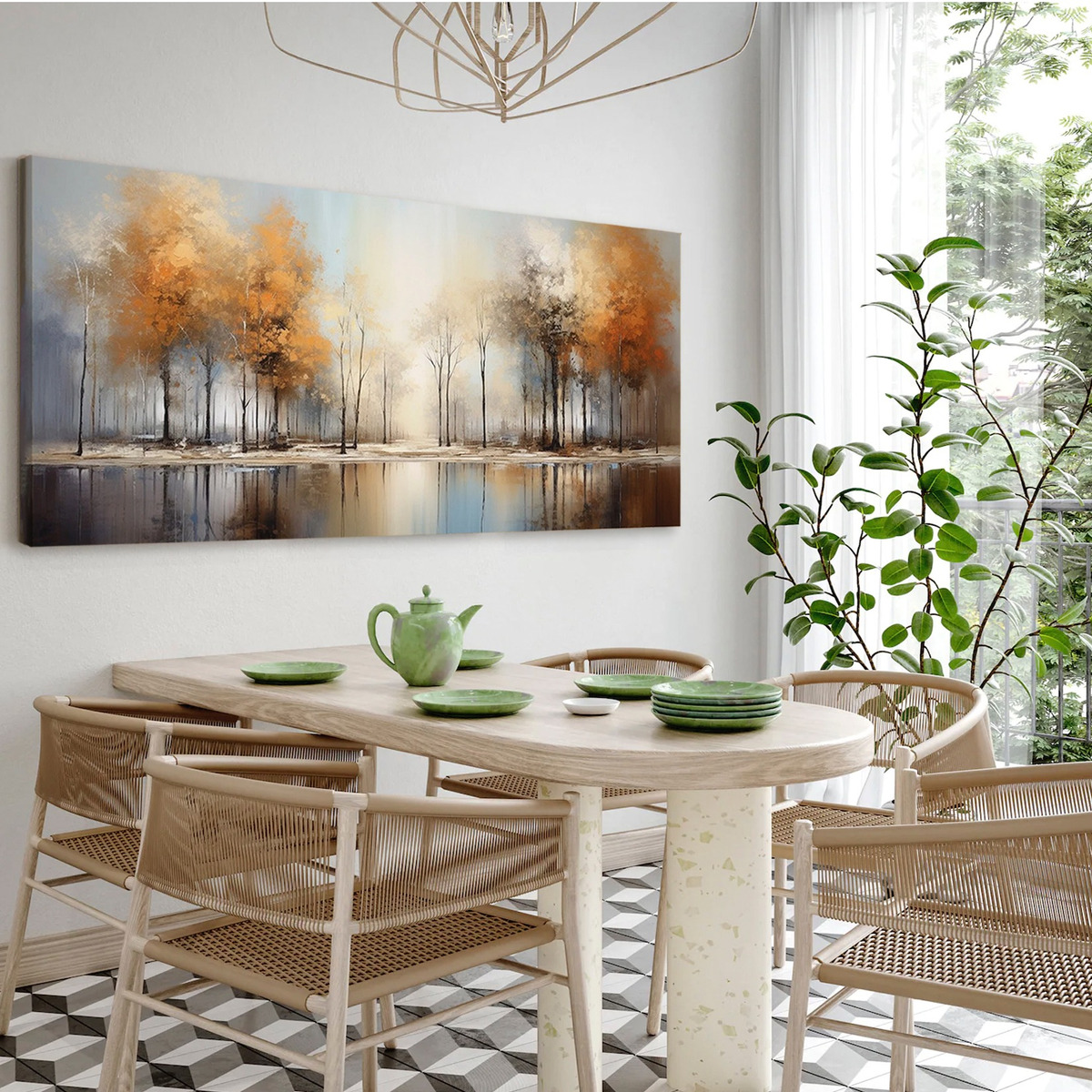 Foto 4 | Cuadro Elegante Arboles Paisaje Abstracto En Canvas Grueso