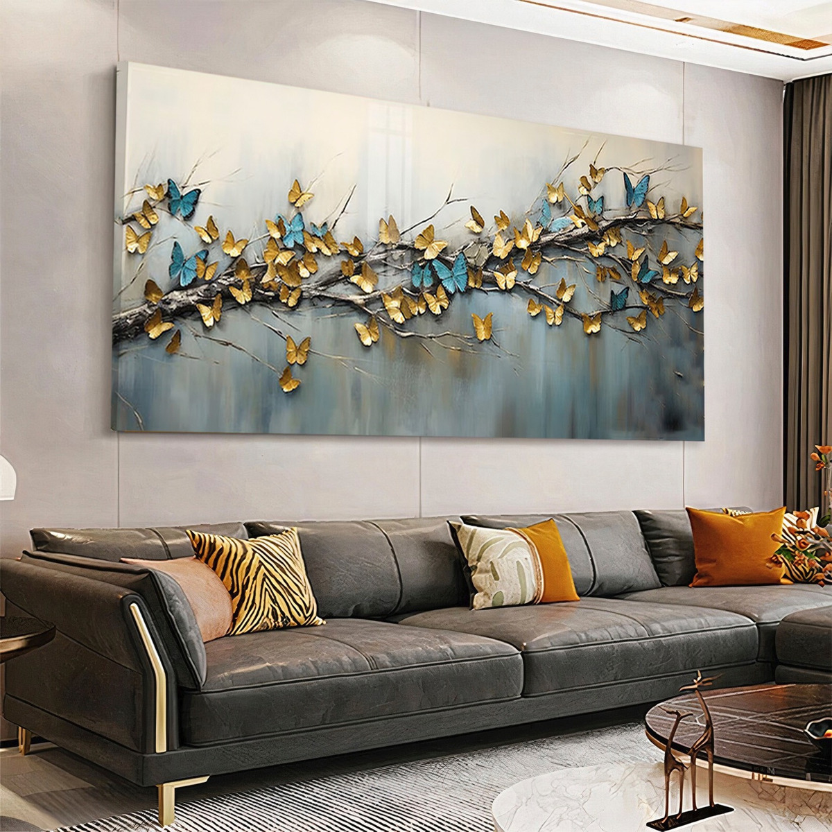 Foto 2 | Cuadro Arbol Rama Mariposas De Lujo Canvas Grueso 120x60 Cm