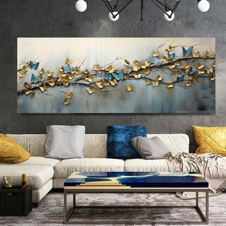 Foto 3 | Cuadro Arbol Rama Mariposas De Lujo Canvas Grueso 120x60 Cm