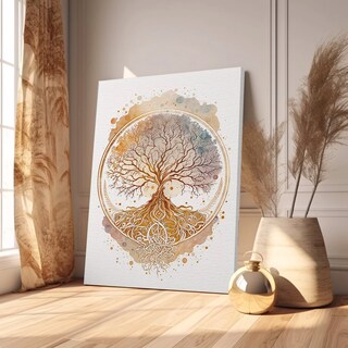 Foto 1 | Cuadros Para Sala Estilo Oleo De Colores Modernos En Canvas Color Arbol Multicolor Armazón Madera