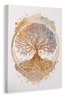 Foto 2 | Cuadros Para Sala Estilo Oleo De Colores Modernos En Canvas Color Arbol Multicolor Armazón Madera