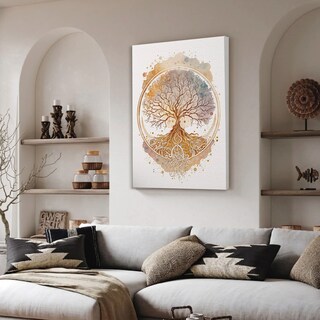 Foto 3 | Cuadros Para Sala Estilo Oleo De Colores Modernos En Canvas Color Arbol Multicolor Armazón Madera